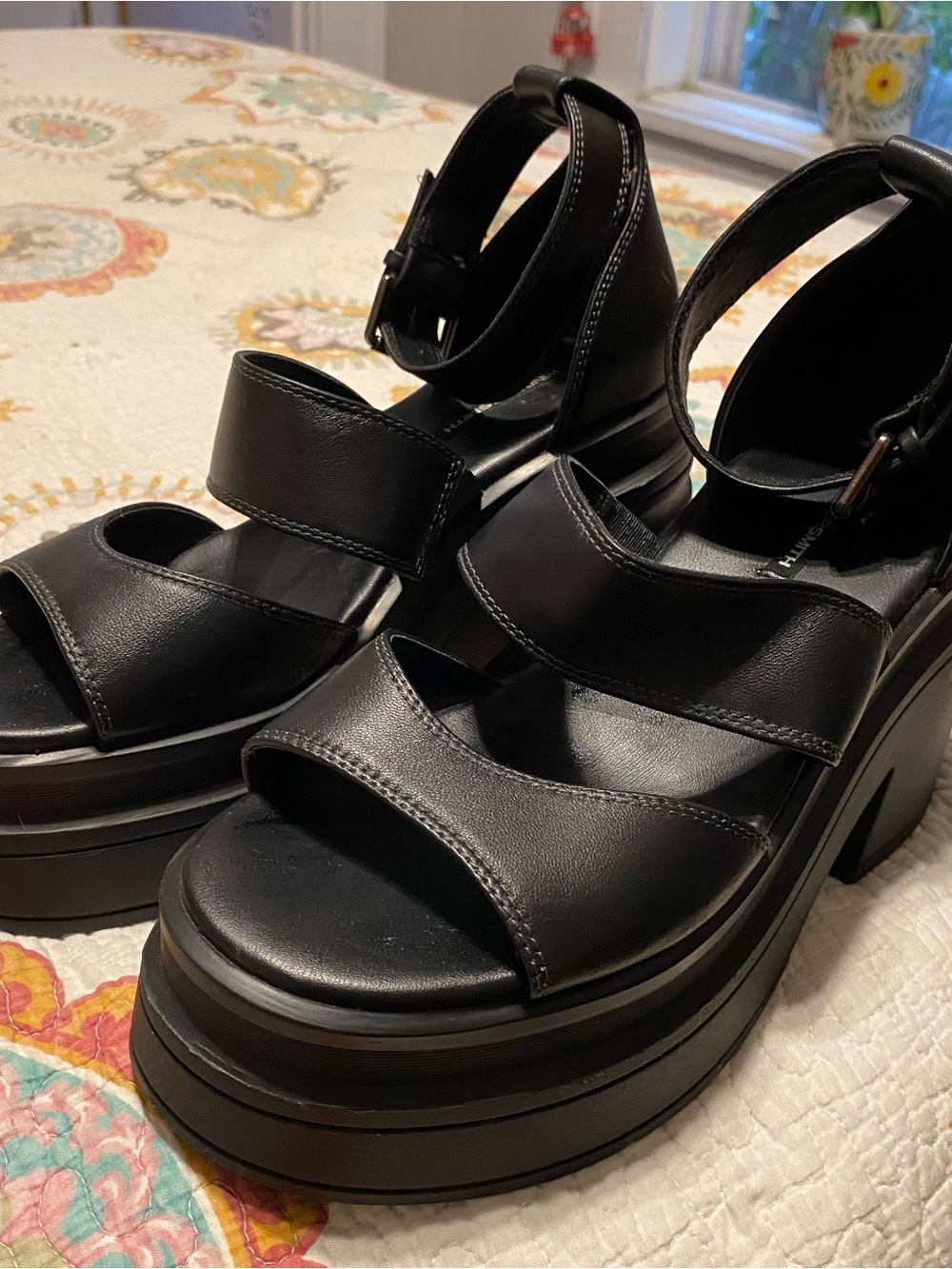 Windsor Smith Match Leather Platform Black Sandals Size 10 - Picture 9 of 9